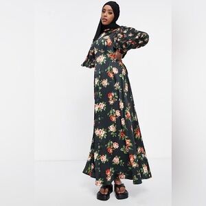 Asos design high neck satin maxi dress